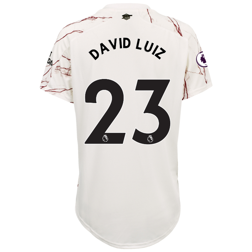 Damen Fußball David Luiz #23 Auswärtstrikot Weiß Trikot 2020/21 Hemd