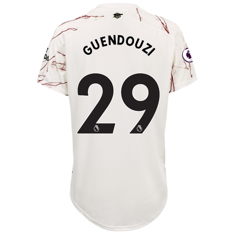 Damen Fußball Matteo Guendouzi #29 Auswärtstrikot Weiß Trikot 2020/21 Hemd