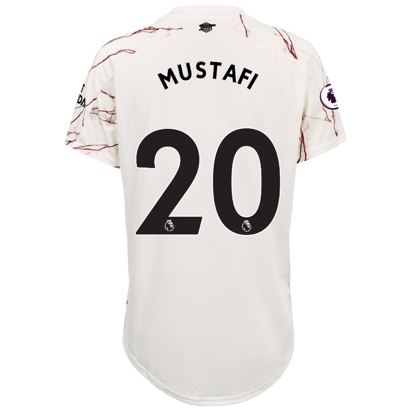 Damen Fußball Shkodran Mustafi #20 Auswärtstrikot Weiß Trikot 2020/21 Hemd