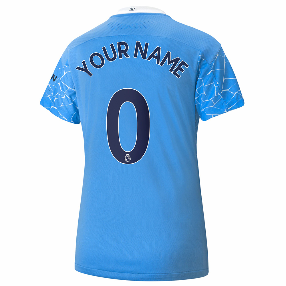 Damen Fußball Dein Name #0 Heimtrikot Blau Trikot 2020/21 Hemd
