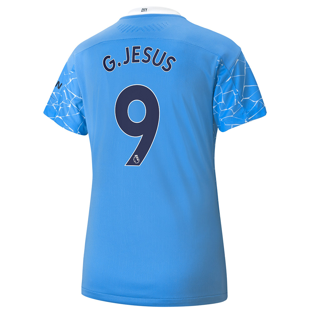 Damen Fußball Gabriel Jesus #9 Heimtrikot Blau Trikot 2020/21 Hemd
