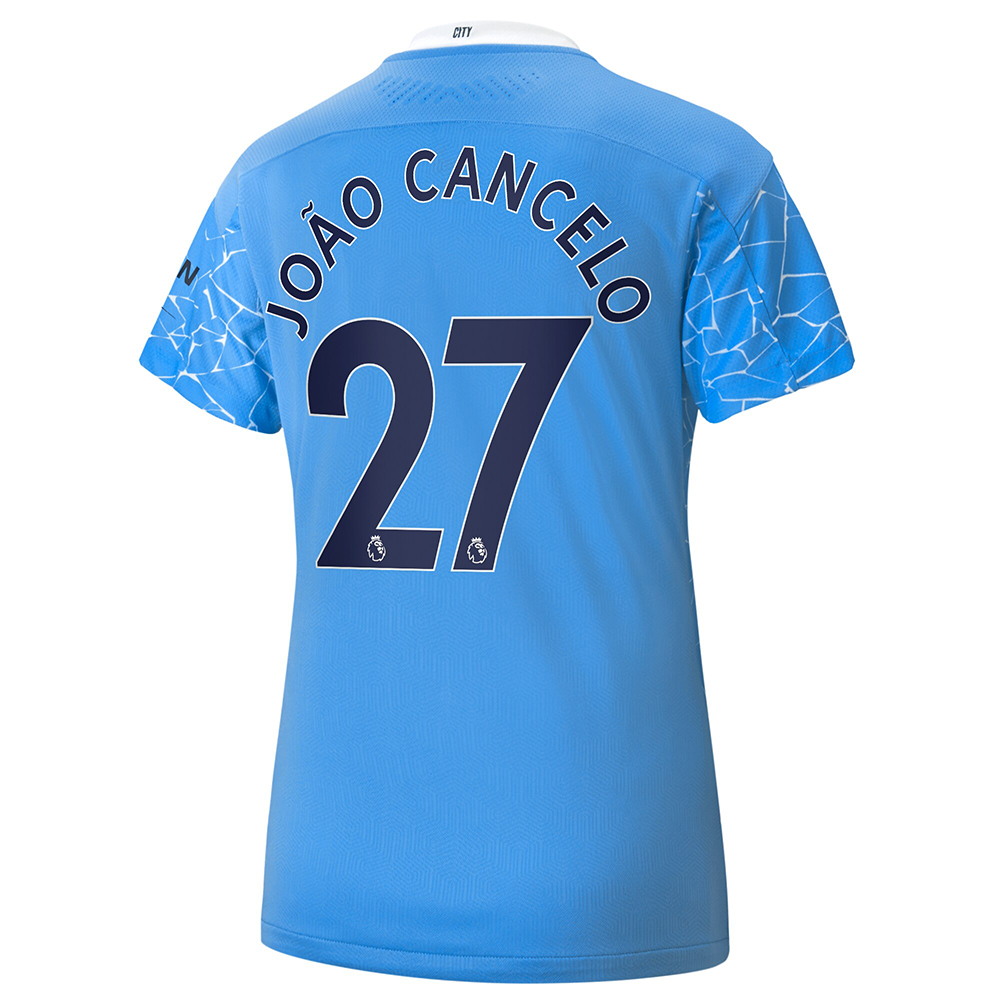 Damen Fußball Joao Cancelo #27 Heimtrikot Blau Trikot 2020/21 Hemd