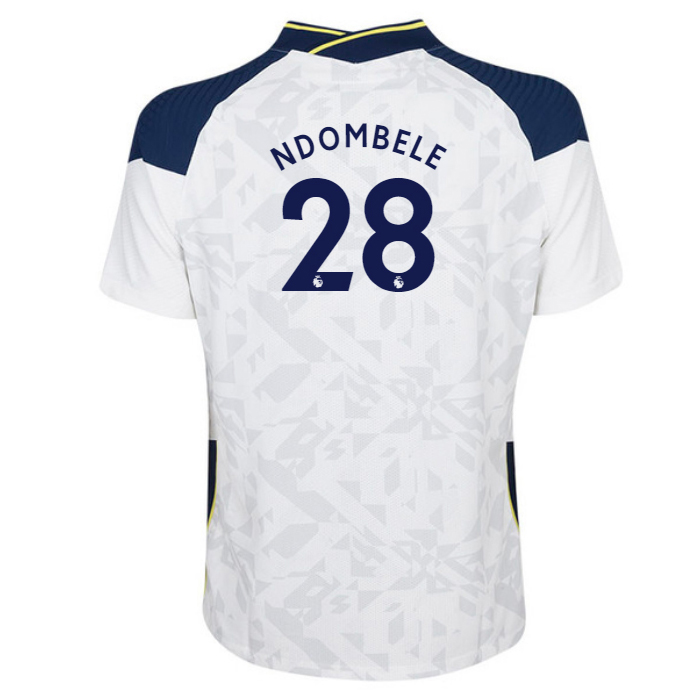 Damen Fußball Tanguy Ndombele #28 Heimtrikot Weiß Trikot 2020/21 Hemd