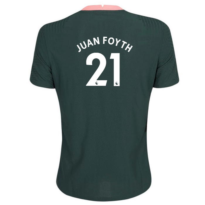 Damen Fußball Juan Foyth #21 Auswärtstrikot Dunkelgrün Trikot 2020/21 Hemd