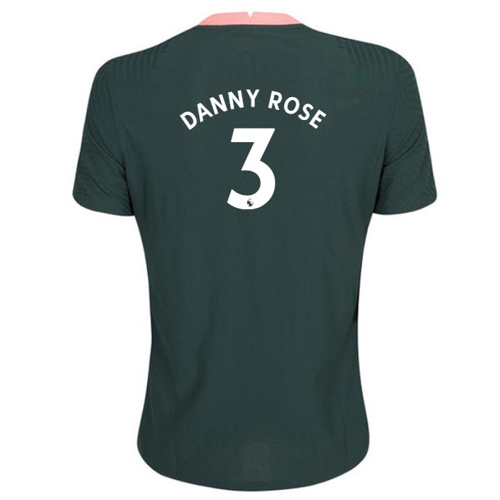Damen Fußball Danny Rose #3 Auswärtstrikot Dunkelgrün Trikot 2020/21 Hemd