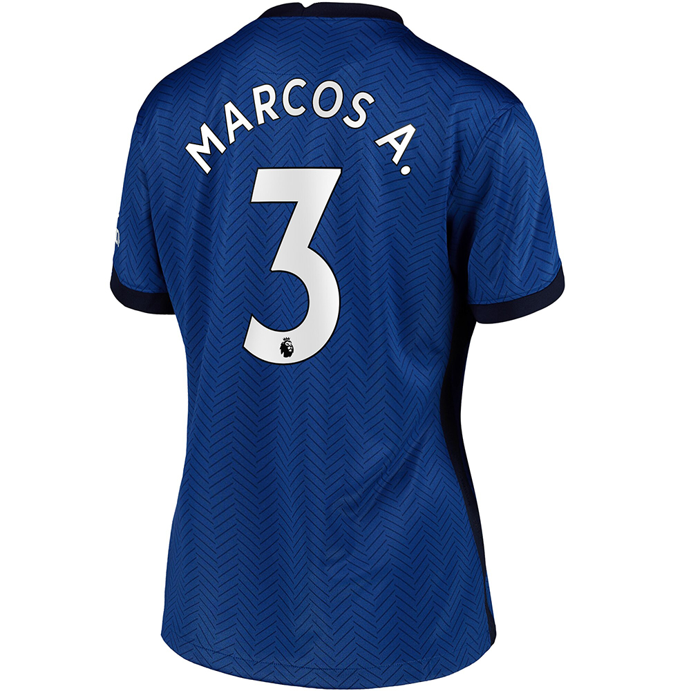 Damen Fußball Marcos Alonso #3 Heimtrikot Blau Trikot 2020/21 Hemd