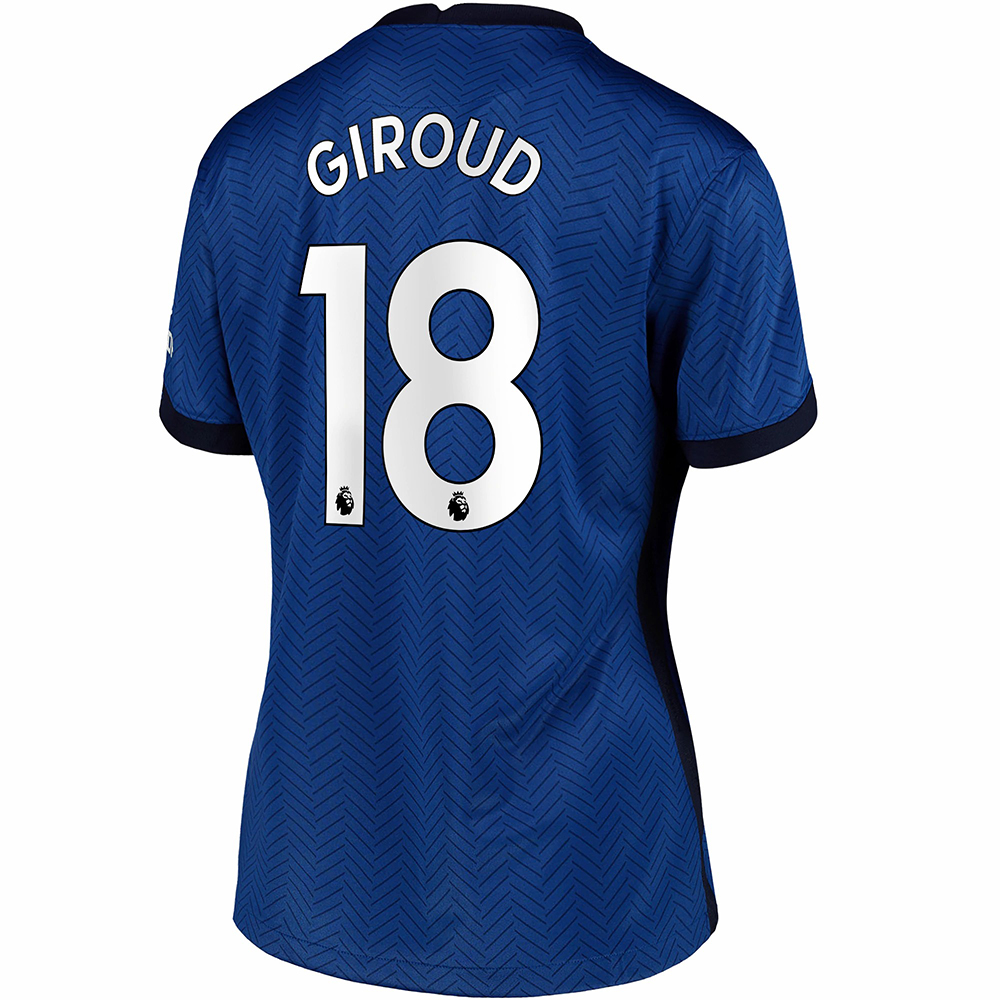 Damen Fußball Olivier Giroud #18 Heimtrikot Blau Trikot 2020/21 Hemd