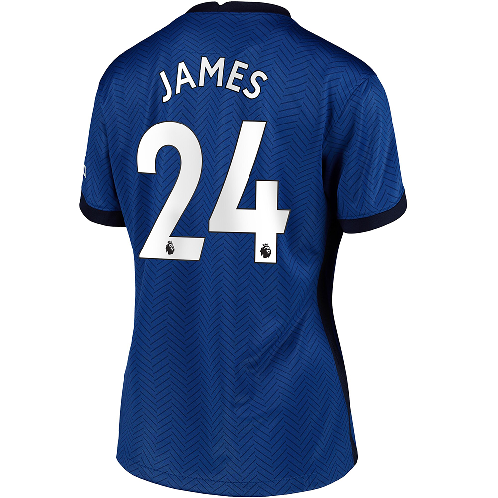 Damen Fußball Reece James #24 Heimtrikot Blau Trikot 2020/21 Hemd