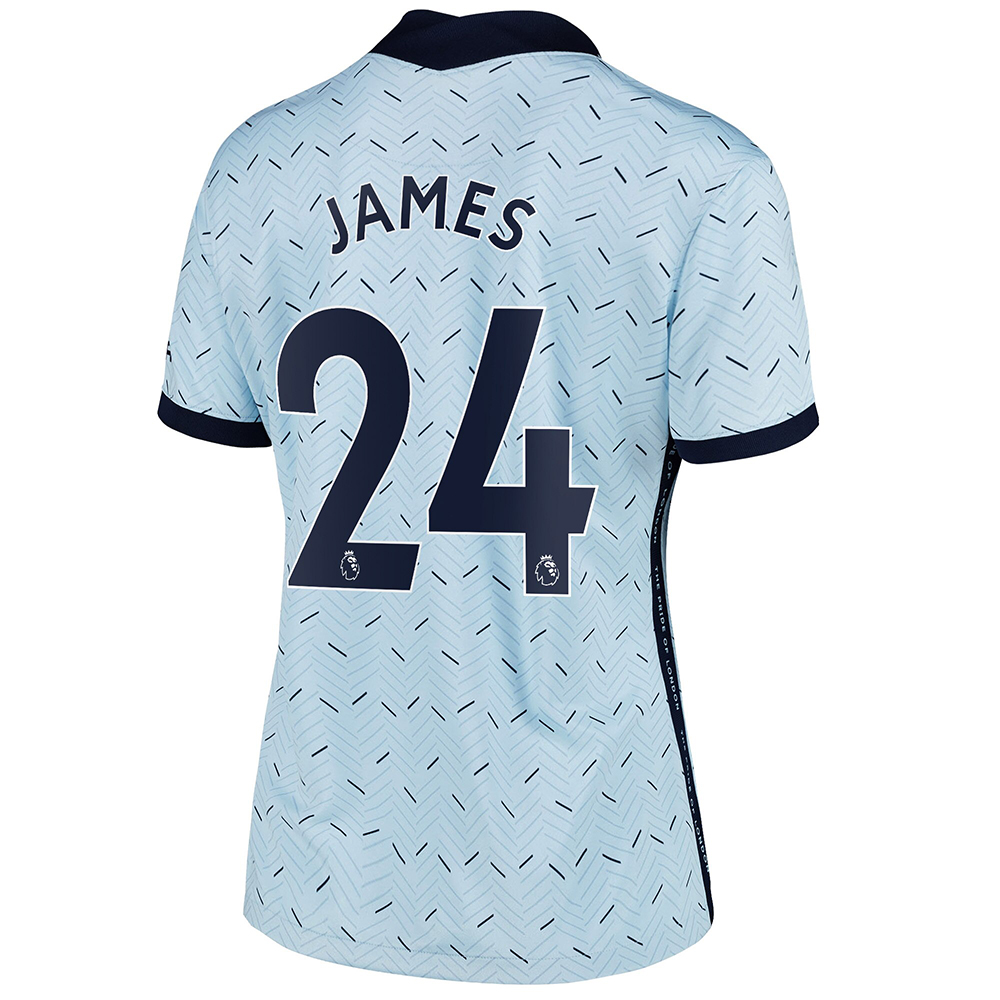 Damen Fußball Reece James #24 Auswärtstrikot Hellblau Trikot 2020/21 Hemd