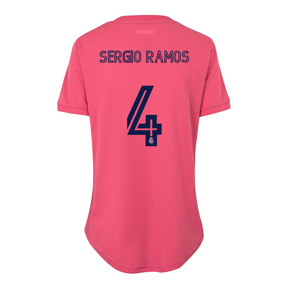 Damen Fußball Sergio Ramos #4 Auswärtstrikot Rosa Trikot 2020/21 Hemd