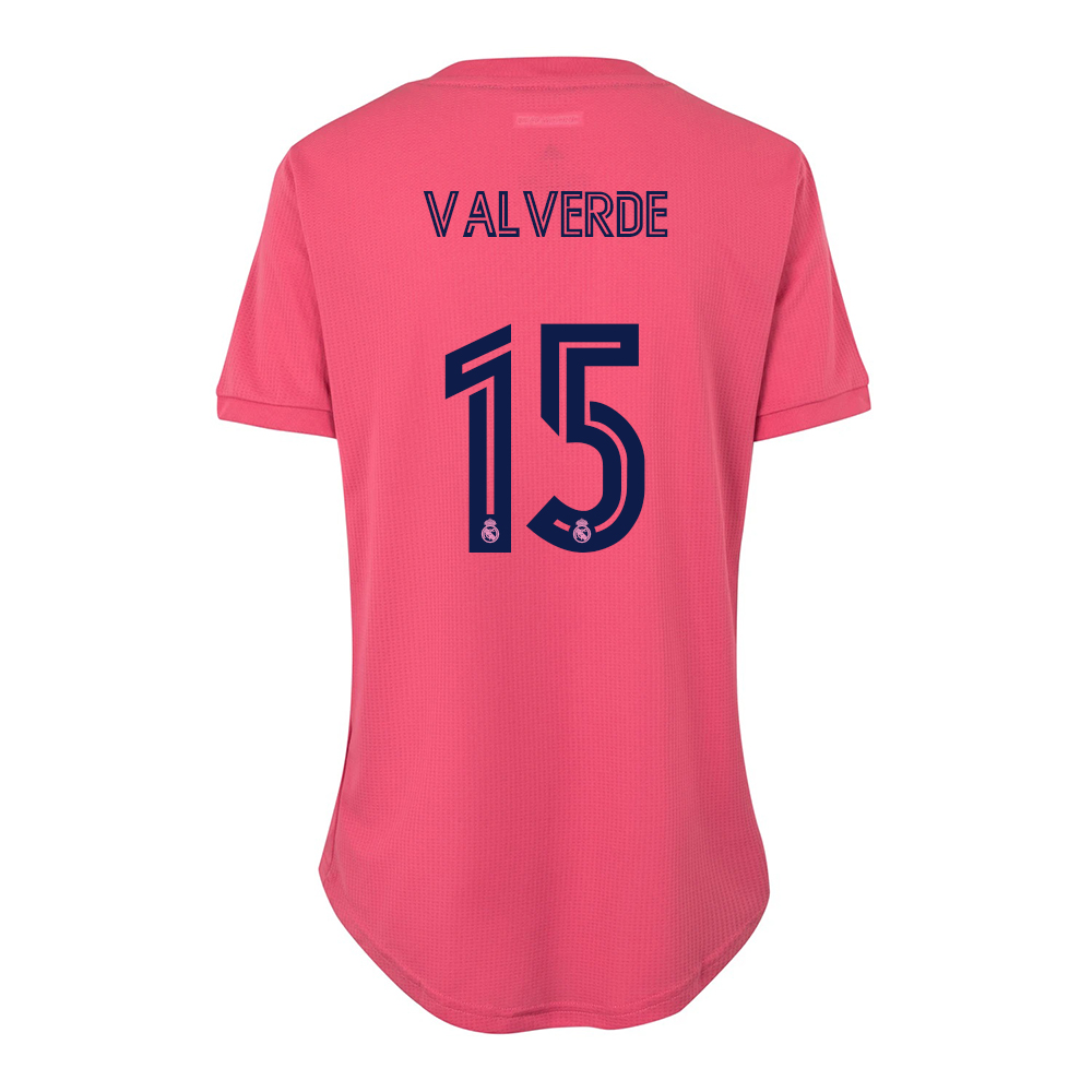 Damen Fußball Federico Valverde #15 Auswärtstrikot Rosa Trikot 2020/21 Hemd