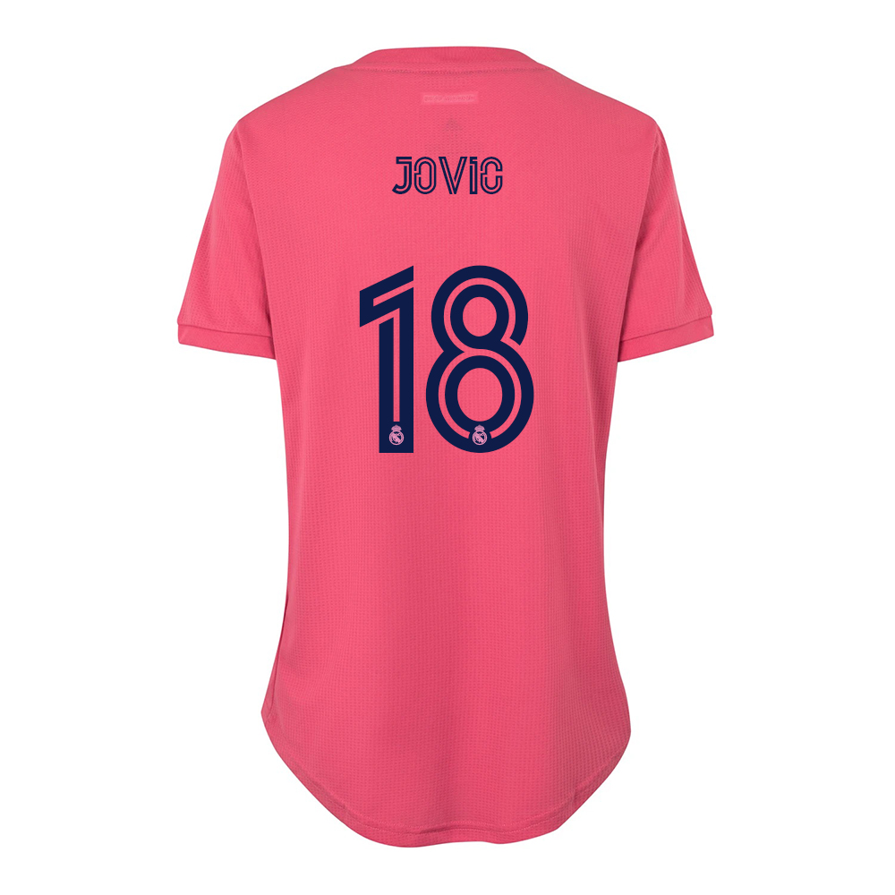 Damen Fußball Luka Jovic #18 Auswärtstrikot Rosa Trikot 2020/21 Hemd