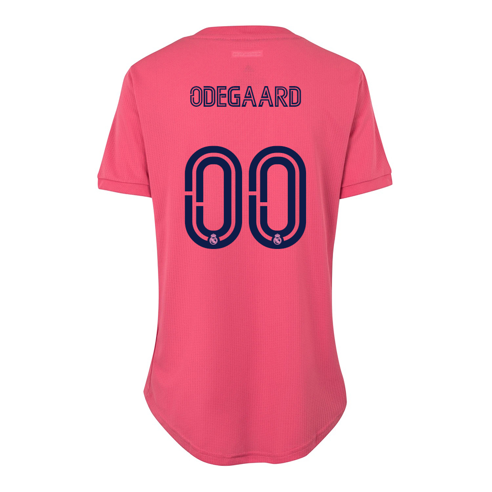 Damen Fußball Martin Odegaard #0 Auswärtstrikot Rosa Trikot 2020/21 Hemd