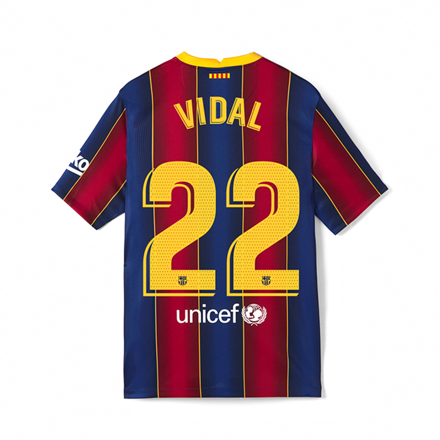 Damen Fußball Arturo Vidal #22 Heimtrikot Rot Blau Trikot 2020/21 Hemd