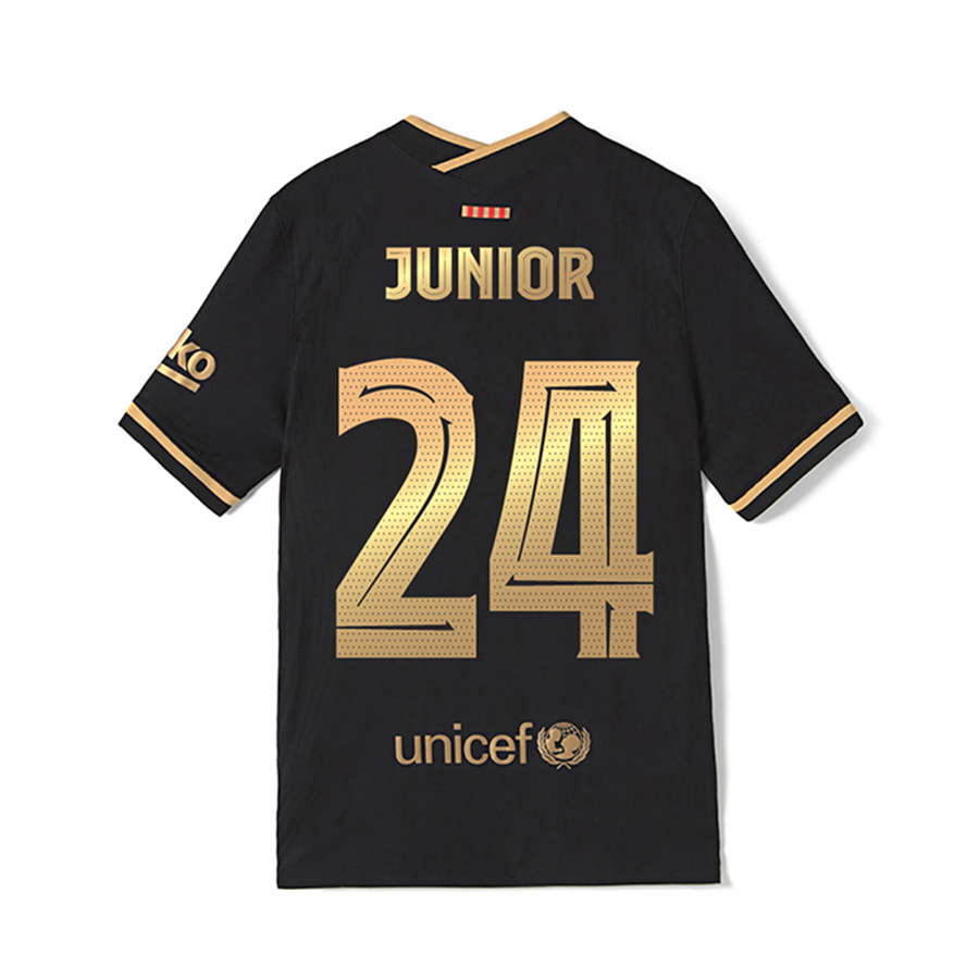 Damen Fußball Junior Firpo #24 Auswärtstrikot Schwarz Trikot 2020/21 Hemd