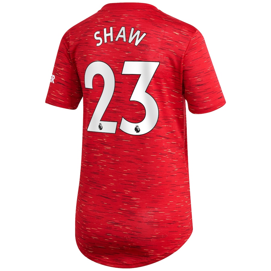 Damen Fußball Luke Shaw #23 Heimtrikot Rot Trikot 2020/21 Hemd