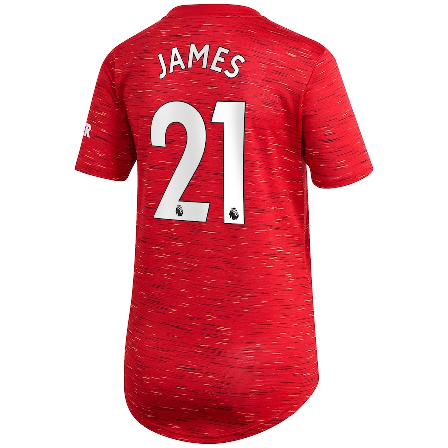 Damen Fußball Daniel James #21 Heimtrikot Rot Trikot 2020/21 Hemd