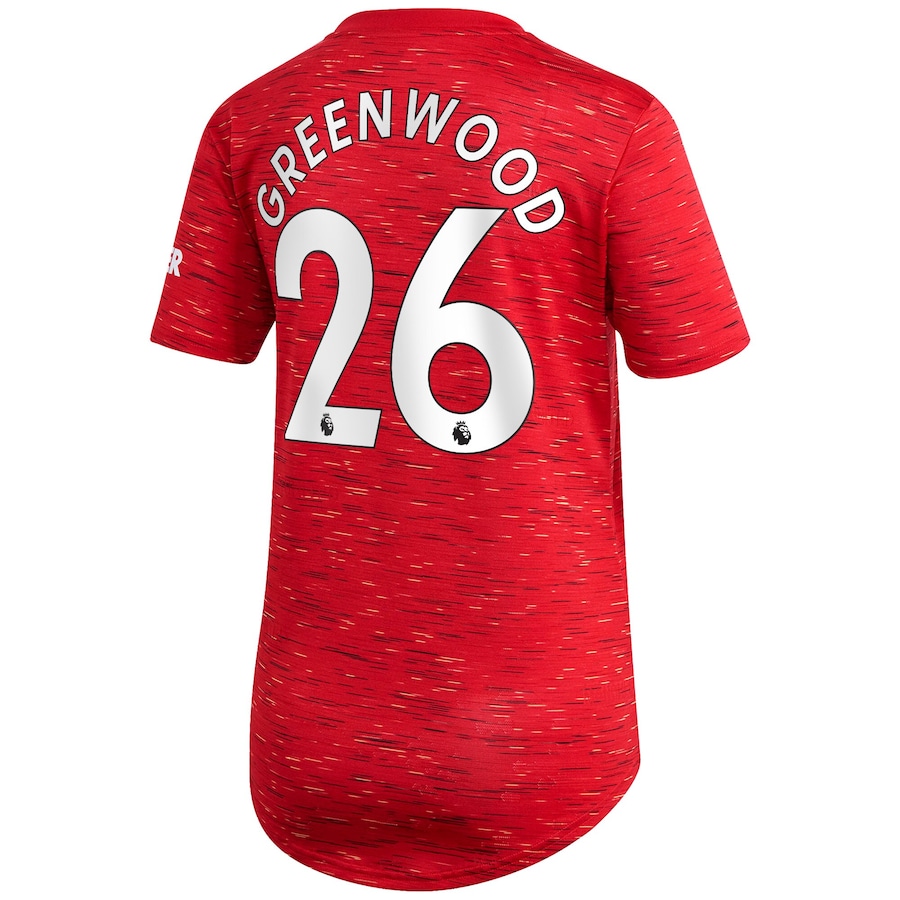 Damen Fußball Mason Greenwood #26 Heimtrikot Rot Trikot 2020/21 Hemd