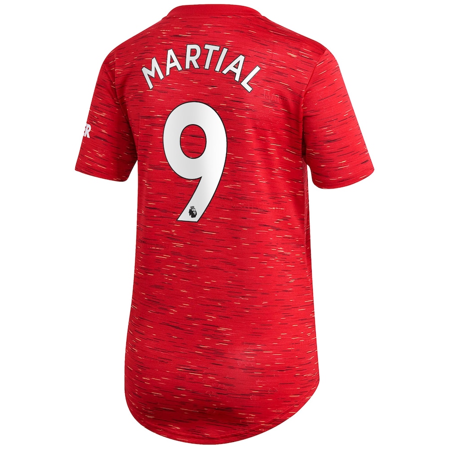 Damen Fußball Anthony Martial #9 Heimtrikot Rot Trikot 2020/21 Hemd