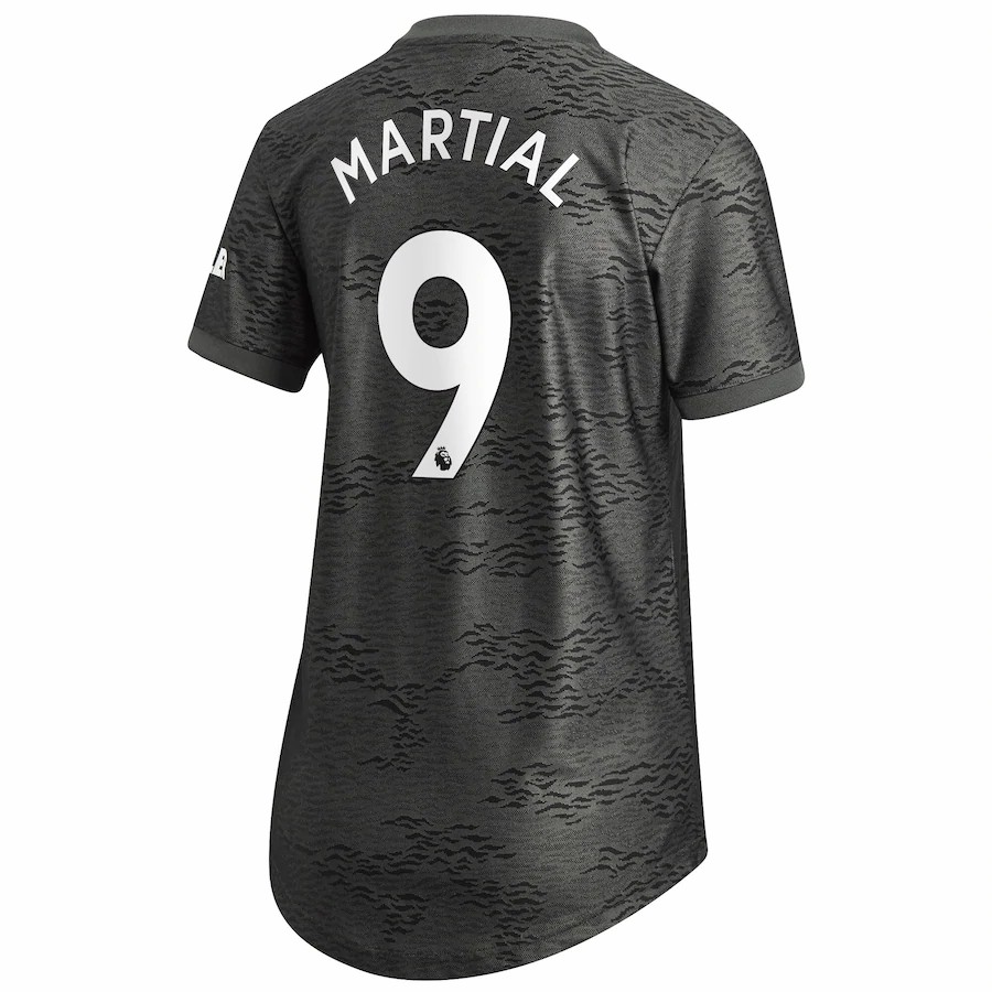 Damen Fußball Anthony Martial #9 Auswärtstrikot Schwarz Trikot 2020/21 Hemd