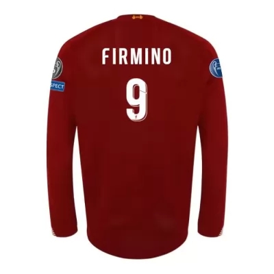 Herren Fußball Roberto Firmino 9 Heimtrikot Rot Langarmtrikot 2019/20 Hemd