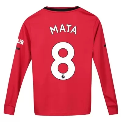 Herren Fußball Juan Mata 8 Heimtrikot Rot Langarmtrikot 2019/20 Hemd