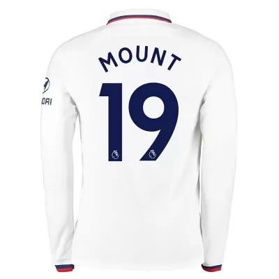Herren Fußball Mason Mount 19 Auswärtstrikot Weiß Langarmtrikot 2019/20 Hemd