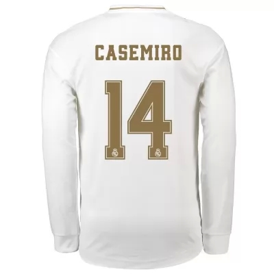 Herren Fußball Casemiro 14 Heimtrikot Weiß Langarmtrikot 2019/20 Hemd