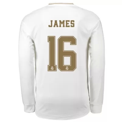 Herren Fußball James Rodriguez 16 Heimtrikot Weiß Langarmtrikot 2019/20 Hemd
