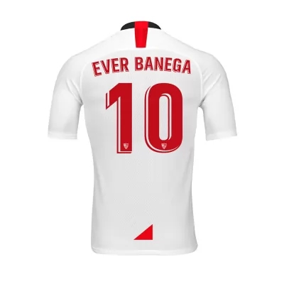 Herren Fußball Ever Banega 10 Heimtrikot Weiß Trikot 2019/20 Hemd