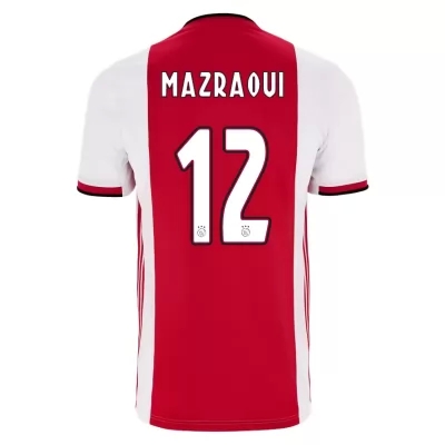 Herren Fußball Noussair Mazraoui 12 Heimtrikot Rot-weiss Trikot 2019/20 Hemd