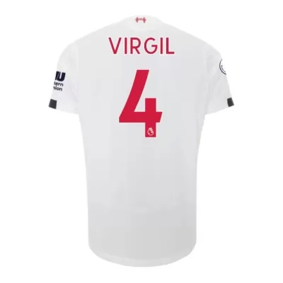 Herren Fußball Virgil van Dijk 4 Auswärtstrikot Weiß Trikot 2019/20 Hemd