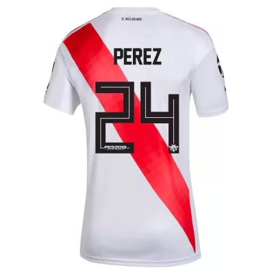 Herren Fußball Enzo Perez 24 Heimtrikot Weiß Trikot 2019/20 Hemd