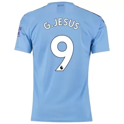 Herren Fußball Gabriel Jesus 9 Heimtrikot Blau Trikot 2019/20 Hemd