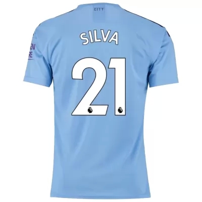Herren Fußball David Silva 21 Heimtrikot Blau Trikot 2019/20 Hemd