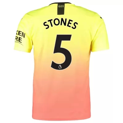 Herren Fußball John Stones 5 Ausweichtrikot Gelb Orange Trikot 2019/20 Hemd