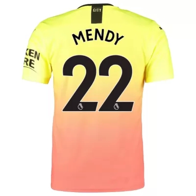 Herren Fußball Benjamin Mendy 22 Ausweichtrikot Gelb Orange Trikot 2019/20 Hemd