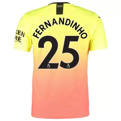 Herren Fußball Fernandinho 25 Ausweichtrikot Gelb Orange Trikot 2019/20 Hemd