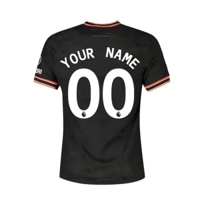 Herren Fußball Dein Name 0 Ausweichtrikot Schwarz Trikot 2019/20 Hemd