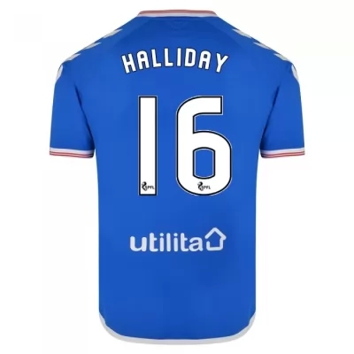 Herren Fußball Andy Halliday 16 Heimtrikot Blau Trikot 2019/20 Hemd