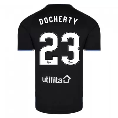 Herren Fußball Greg Docherty 23 Auswärtstrikot Schwarz Trikot 2019/20 Hemd