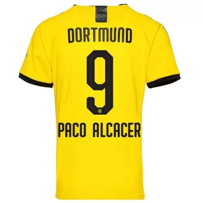 Herren Fußball Paco Alcacer 9 Heimtrikot Gelb Trikot 2019/20 Hemd