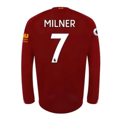 Kinder Fußball James Milner 7 Heimtrikot Rot Langarmtrikot 2019/20 Hemd
