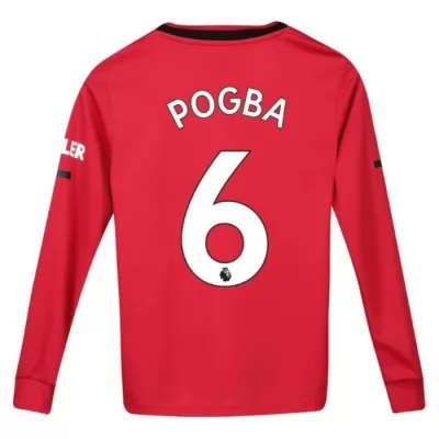 Kinder Fußball Paul Pogba 6 Heimtrikot Rot Langarmtrikot 2019/20 Hemd