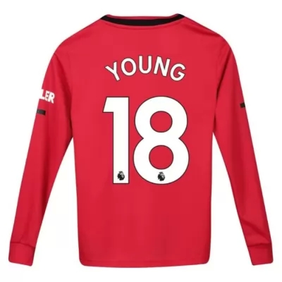 Kinder Fußball Ashley Young 18 Heimtrikot Rot Langarmtrikot 2019/20 Hemd