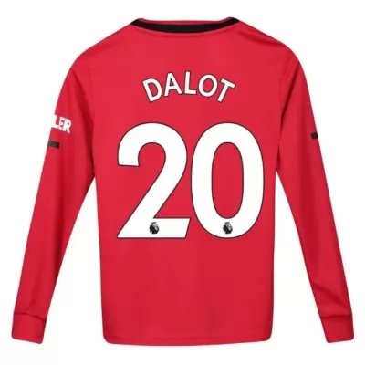 Kinder Fußball Diogo Dalot 20 Heimtrikot Rot Langarmtrikot 2019/20 Hemd