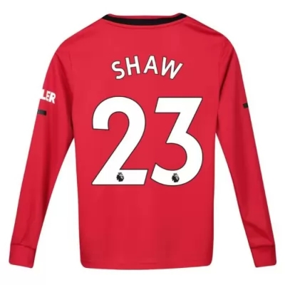 Kinder Fußball Luke Shaw 23 Heimtrikot Rot Langarmtrikot 2019/20 Hemd