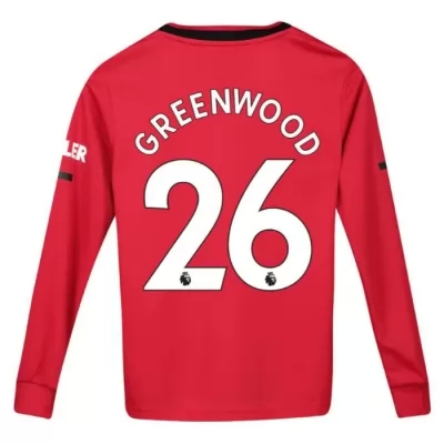 Kinder Fußball Mason Greenwood 26 Heimtrikot Rot Langarmtrikot 2019/20 Hemd