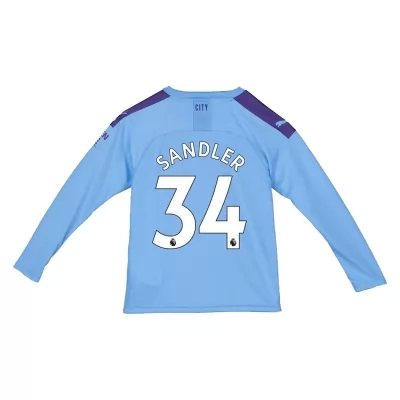 Kinder Fußball Philippe Sandler 34 Heimtrikot Blau Langarmtrikot 2019/20 Hemd