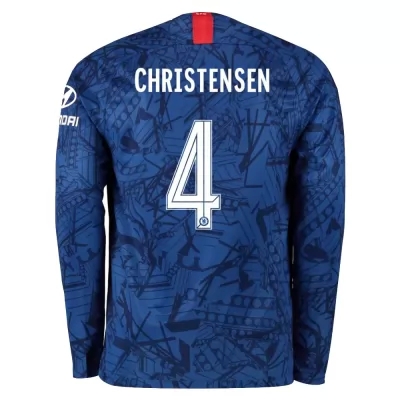 Kinder Fußball Andreas Christensen 4 Heimtrikot Königsblau Langarmtrikot 2019/20 Hemd